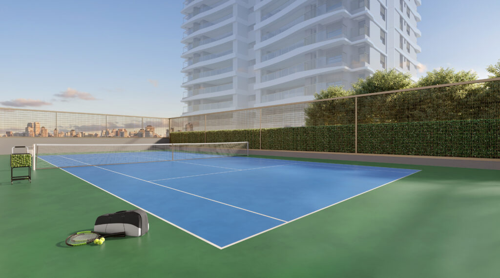 Quadra De Tênis Do Le Six Residences, Perspectiva Ilustrada