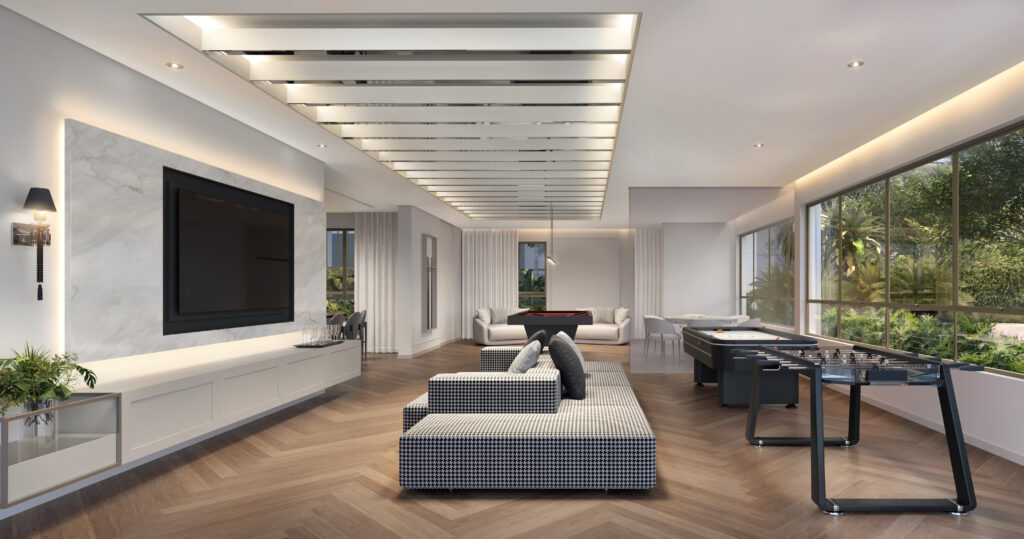 Salão De Jogos Do Le Six Residences, Perspectiva Ilustrada
